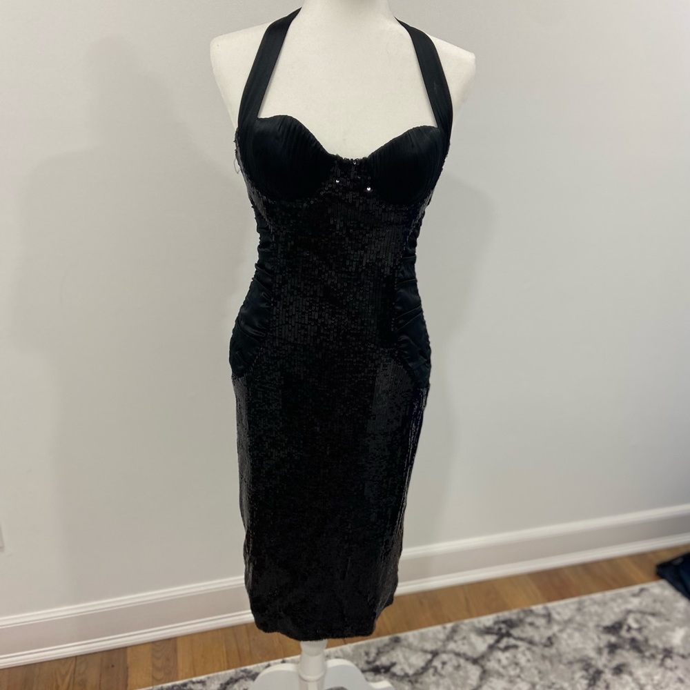 Stunning Black Sequined Cocktail Dress